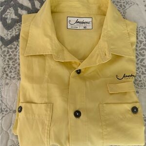 Men’s Jawbone Tackle Co Nylon Vented Fishing Shirt (Solid Yellow) Size Medium